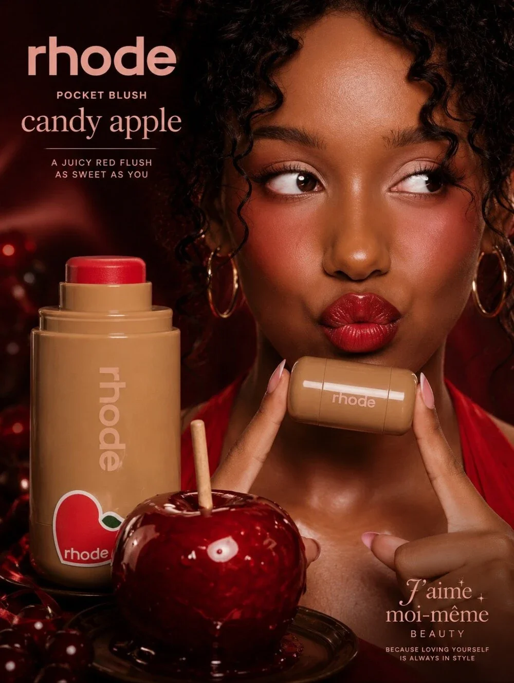 Rhode Cream Blush Stick in Limited Edition Candy Apple - Pearly Warm Red